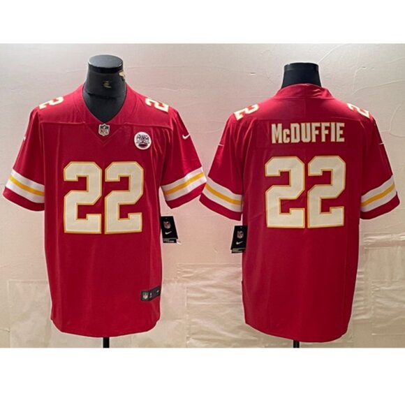 Mens Youths Kids Womens Trent McDuffie Red Vapor Stitched Jersey